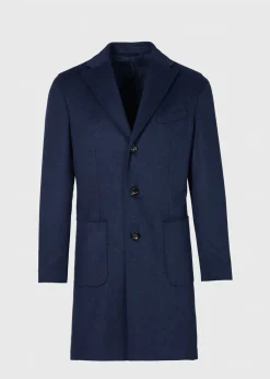 Paul Stuart The Cashmere Shop|Overcoats^Wool & Cashmere Herringbone Coat Mid Blue