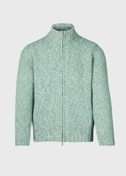 Paul Stuart The Cashmere Shop|Sweaters^Wool & Cashmere Marled Zip Cardigan Mint