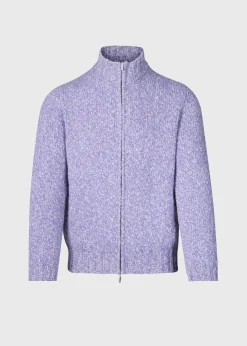 Paul Stuart The Cashmere Shop|Sweaters^Wool & Cashmere Marled Zip Cardigan Purple