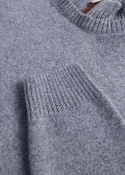 Paul Stuart Sweaters^Wool & Cashmere Mock Neck Zip Sweater Grey
