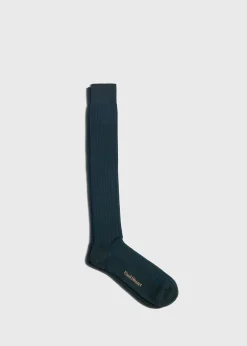 Paul Stuart Socks^Wool & Cotton Shadow Stripe Sock Green