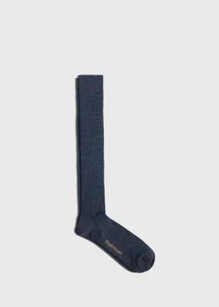 Paul Stuart Socks^Wool & Cotton Shadow Stripe Sock Grey