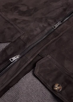 Paul Stuart Outerwear^Wool And Suede Bomber Jacket Brown