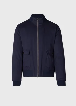 Paul Stuart Outerwear^Wool Bomber Jacket Navy