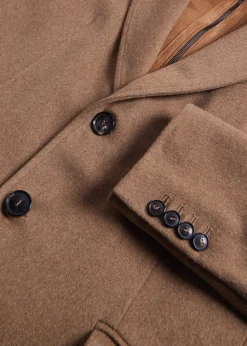 Paul Stuart Outerwear^Wool Coat With Shearling Gilet Camel