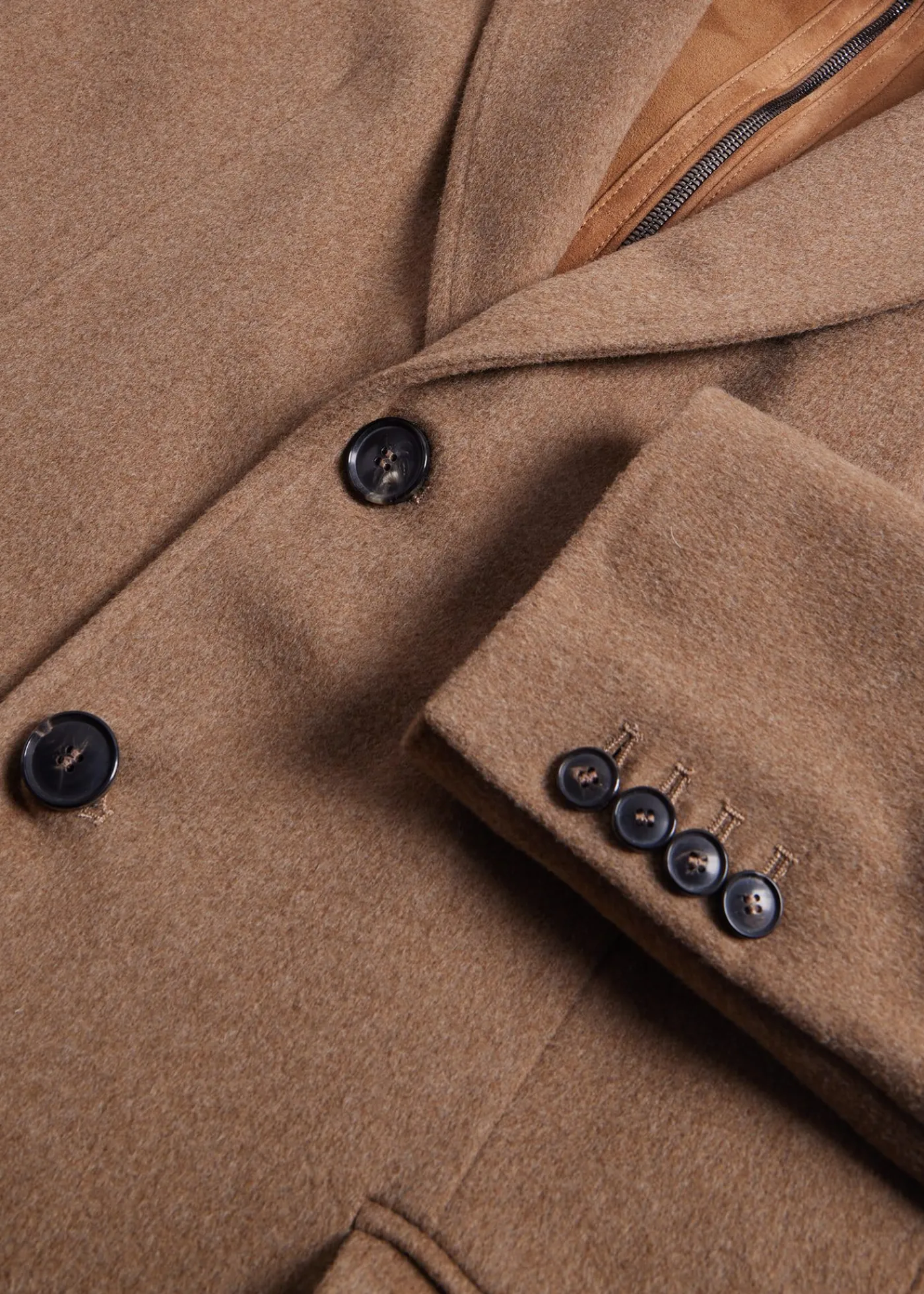 Paul Stuart Outerwear^Wool Coat With Shearling Gilet Camel