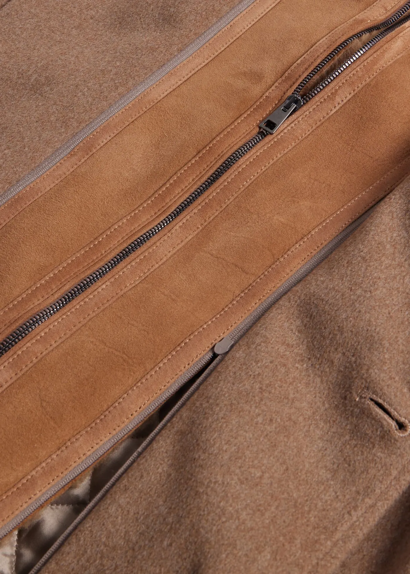 Paul Stuart Outerwear^Wool Coat With Shearling Gilet Camel