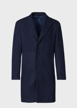 Paul Stuart Outerwear^Wool Herringbone Coat Navy