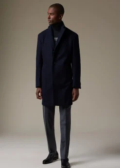 Paul Stuart Outerwear^Wool Herringbone Coat Navy