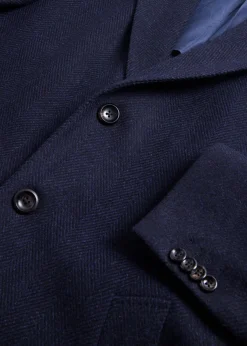 Paul Stuart Outerwear^Wool Herringbone Coat Navy