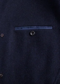 Paul Stuart Outerwear^Wool Herringbone Coat Navy