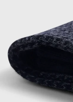 Paul Stuart Socks^Wool Houndstooth Sock Black