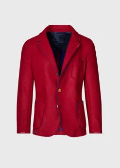 Paul Stuart Blazers & Jackets|Outerwear^Wool Knit Raw Edge Jacket Red