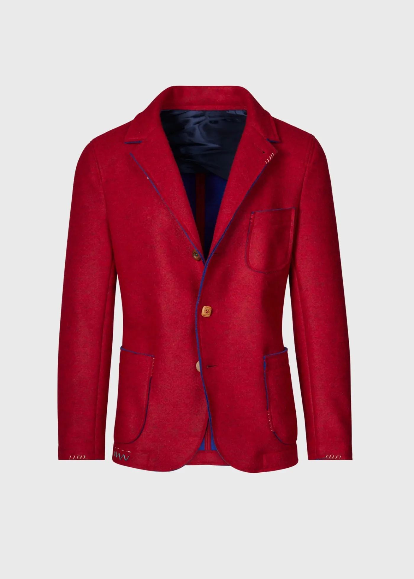 Paul Stuart Blazers & Jackets|Outerwear^Wool Knit Raw Edge Jacket Red