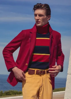Paul Stuart Blazers & Jackets|Outerwear^Wool Knit Raw Edge Jacket Red