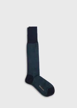 Paul Stuart Socks^Wool Micro Oxford Sock Green