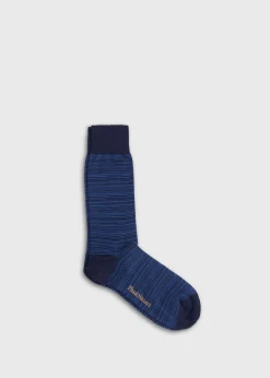 Paul Stuart Socks^Wool Multicolor Stripe Sock Blue