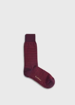 Paul Stuart Socks^Wool Multicolor Stripe Sock Bordeaux