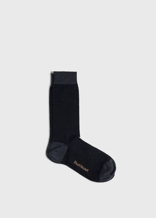 Paul Stuart Socks^Wool Pindot Sock Black