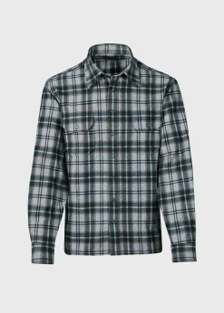 Paul Stuart Sport Shirts|Outerwear^Wool Plaid Overshirt Grey