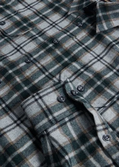 Paul Stuart Sport Shirts|Outerwear^Wool Plaid Overshirt Grey