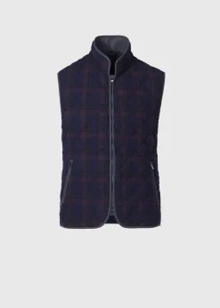 Paul Stuart Vests|Outerwear^Wool Plaid Quilted Vest Navy/Burgundy