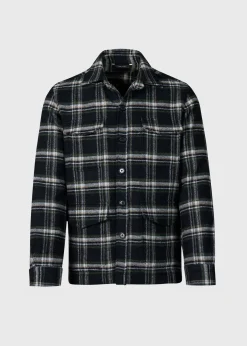 Paul Stuart Outerwear^Wool Plaid Shirt Jacket Black/Multi