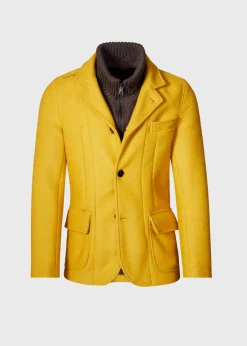 Paul Stuart Blazers & Jackets|Outerwear^Wool Raw Edge Jacket With Gilet Yellow