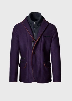 Paul Stuart Blazers & Jackets|Outerwear^Wool Raw Edge Jacket With Gilet Purple