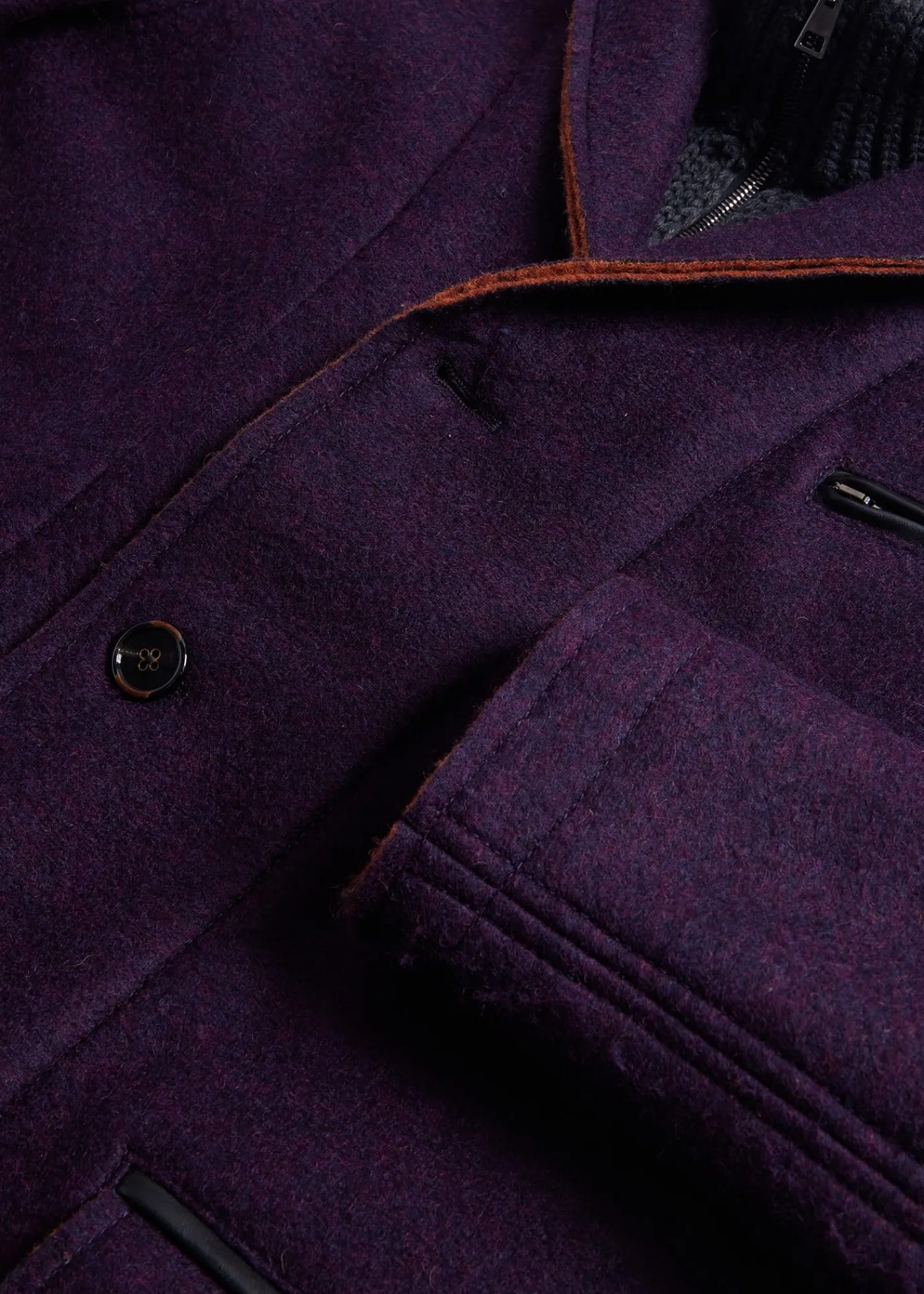 Paul Stuart Blazers & Jackets|Outerwear^Wool Raw Edge Jacket With Gilet Purple
