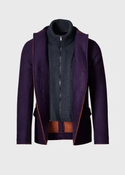 Paul Stuart Blazers & Jackets|Outerwear^Wool Raw Edge Jacket With Gilet Purple