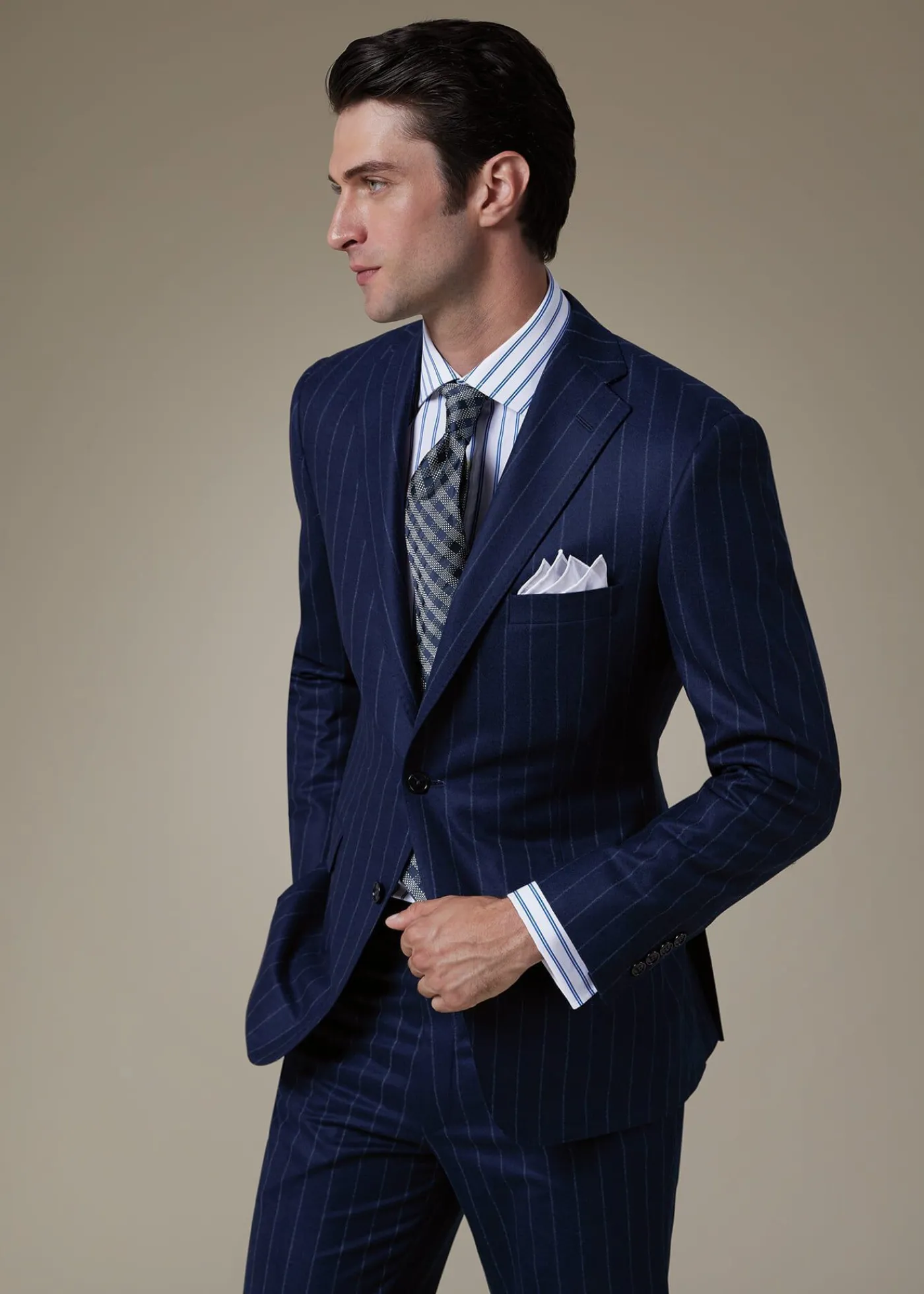 Paul Stuart Blazers & Jackets|Suits & Tuxedos^Wool Stripe Paul Suit Navy
