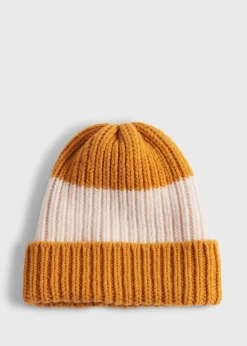Paul Stuart Scarves, Hats, Gloves^Wool Two Color Striped Beanie Gold