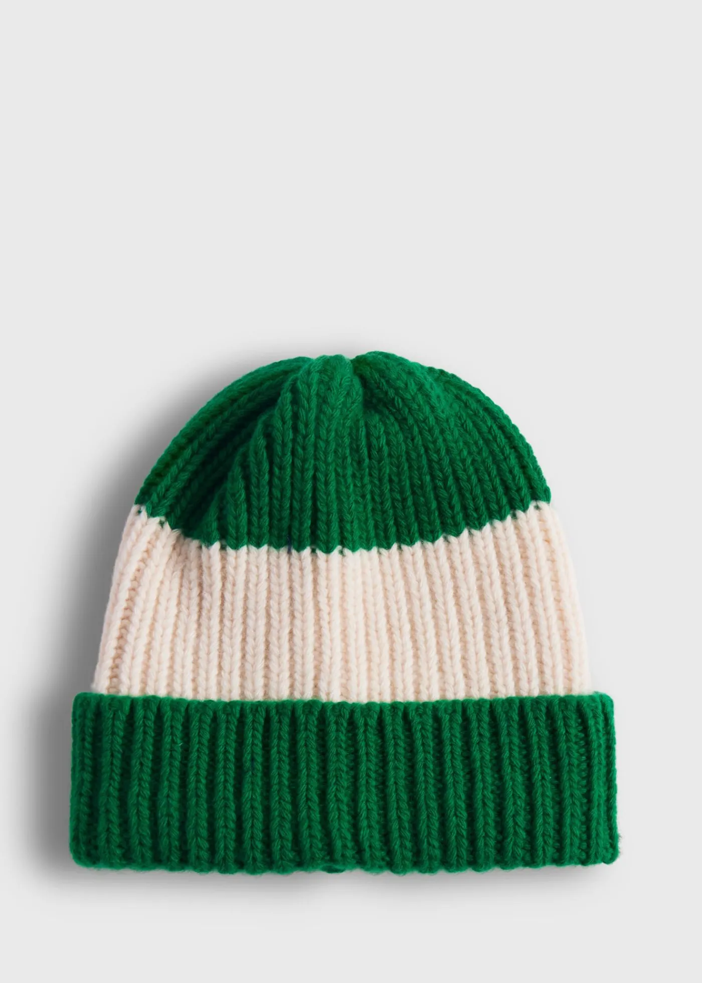 Paul Stuart Scarves, Hats, Gloves^Wool Two Color Striped Beanie Green