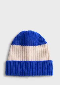 Paul Stuart Scarves, Hats, Gloves^Wool Two Color Striped Beanie Royal Blue