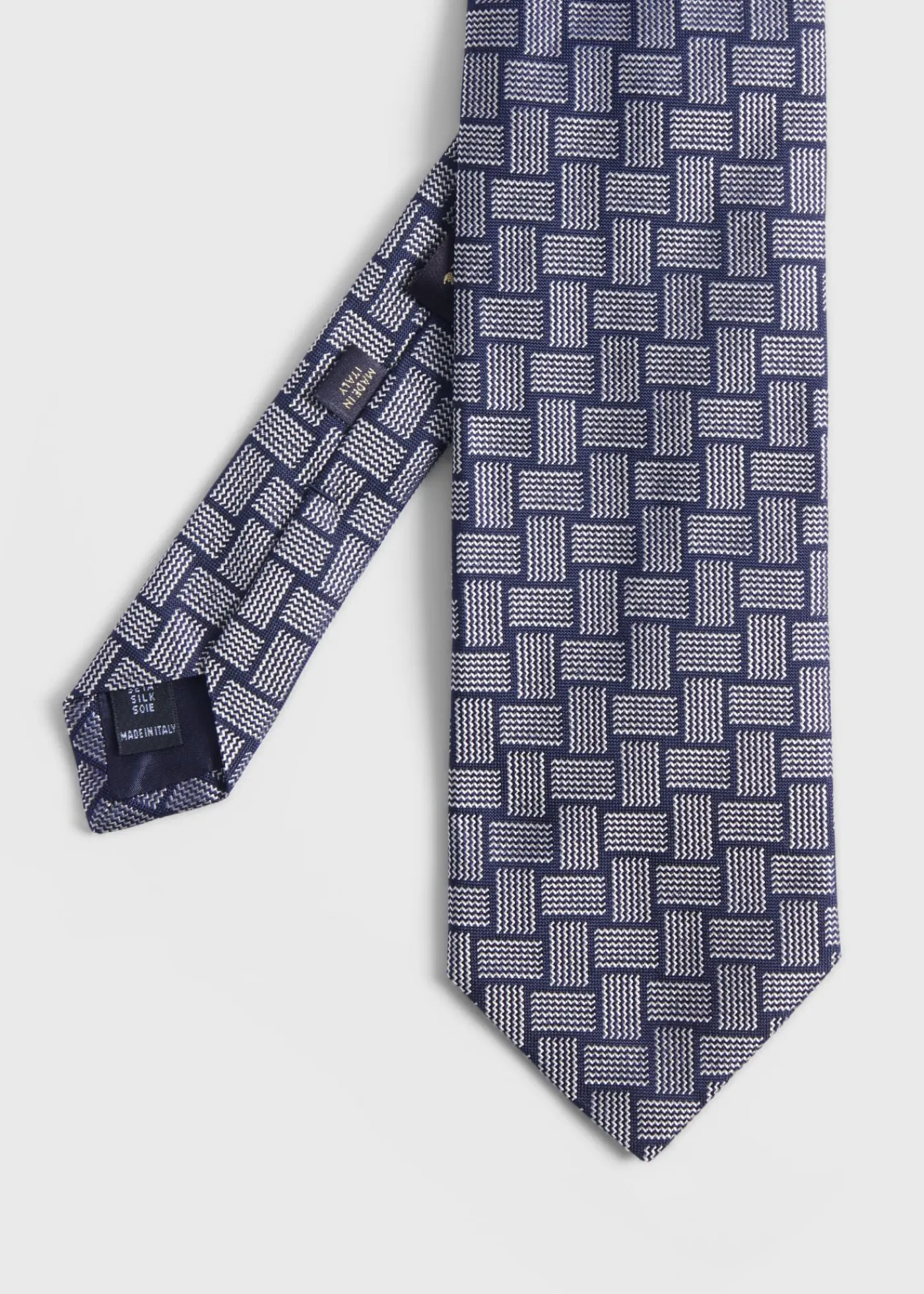 Paul Stuart Ties|Formal Shop^Woven Silk Deco Tie Navy