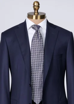 Paul Stuart Ties|Formal Shop^Woven Silk Deco Tie Navy