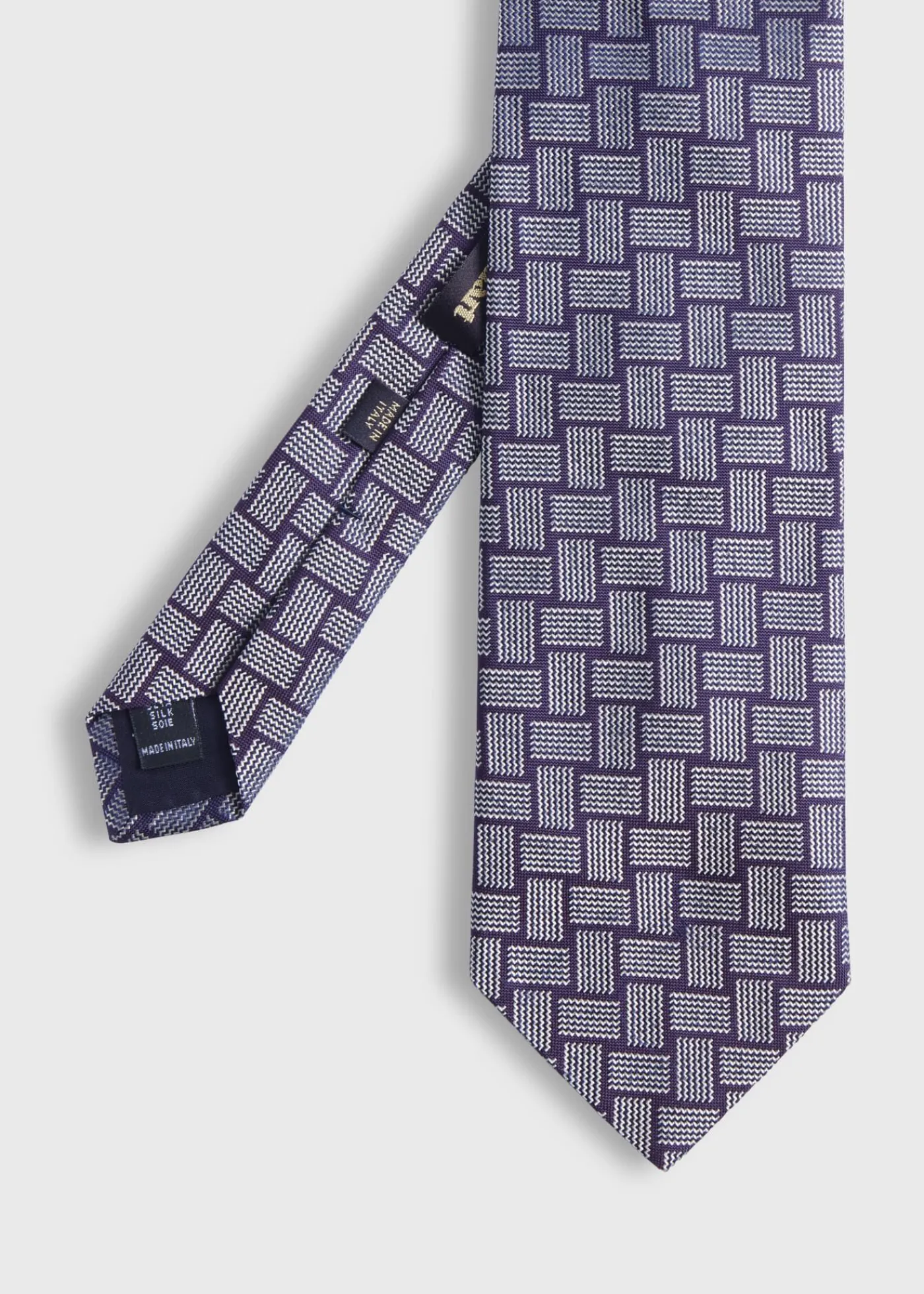Paul Stuart Ties^Woven Silk Deco Tie Purple
