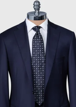 Paul Stuart Ties^Woven Silk Diamond Deco Tie Navy