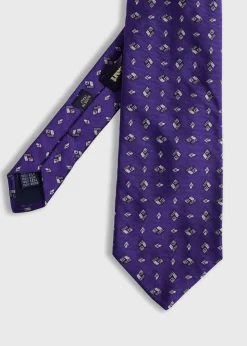 Paul Stuart Ties^Woven Silk Diamond Deco Tie Purple