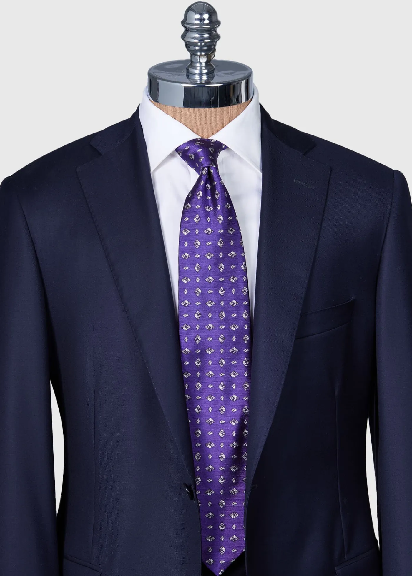 Paul Stuart Ties^Woven Silk Diamond Deco Tie Purple