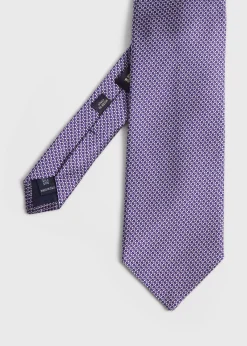 Paul Stuart Ties^Woven Silk Micro Deco Tie Purple