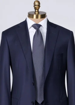 Paul Stuart Ties^Woven Silk Micro Dot Tie Navy