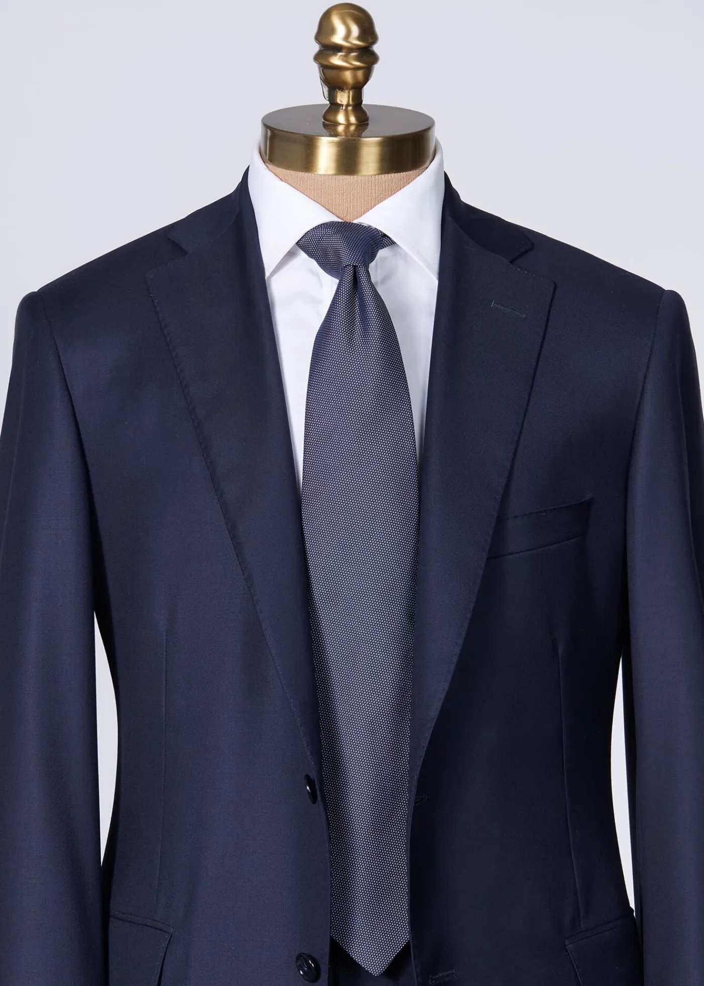 Paul Stuart Ties^Woven Silk Micro Dot Tie Navy
