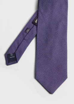 Paul Stuart Ties^Woven Silk Micro Dot Tie Purple