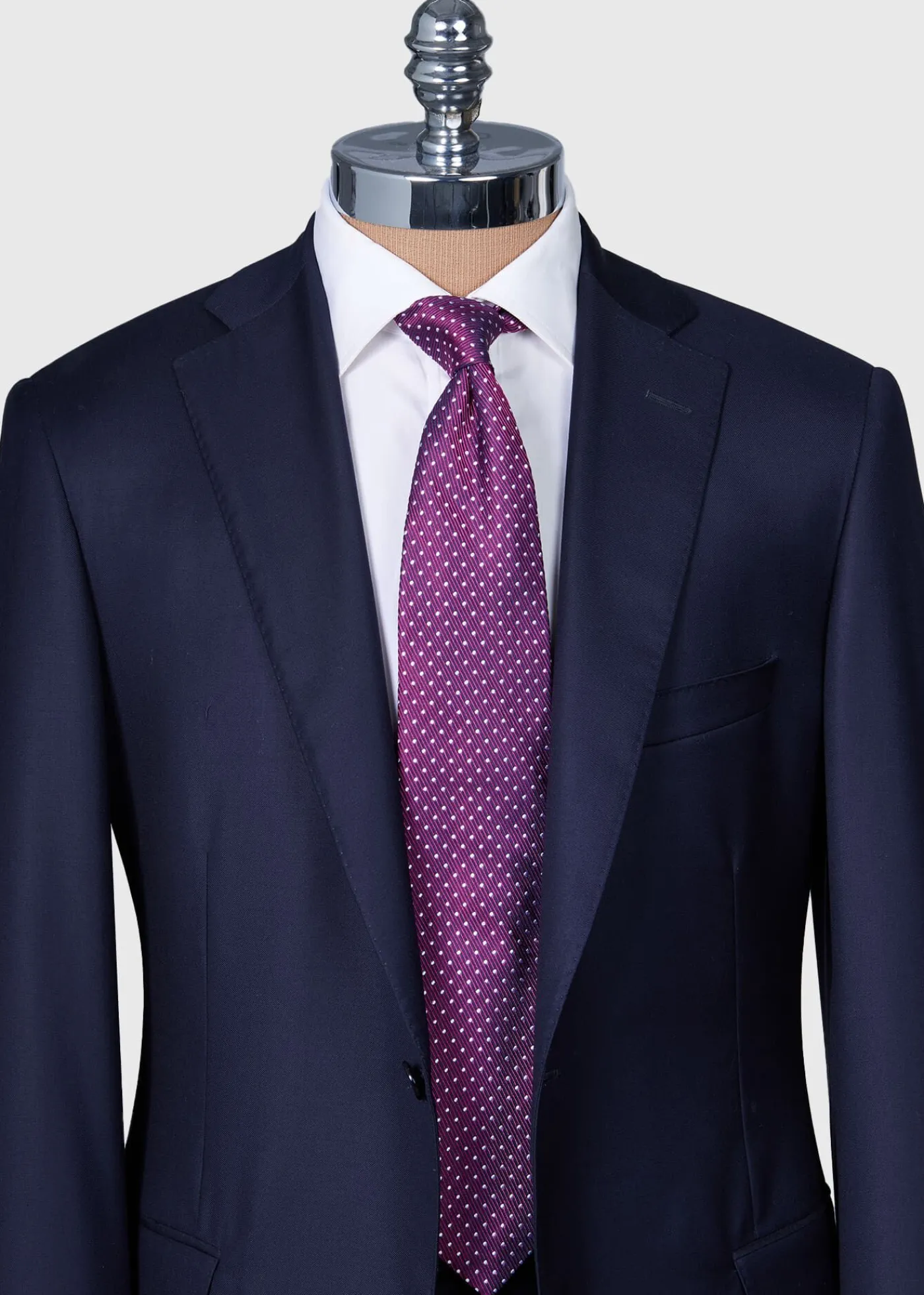 Paul Stuart Ties^Woven Silk Micro Dot Tie Berry