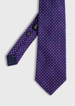 Paul Stuart Ties^Woven Silk Micro Dot Tie Purple