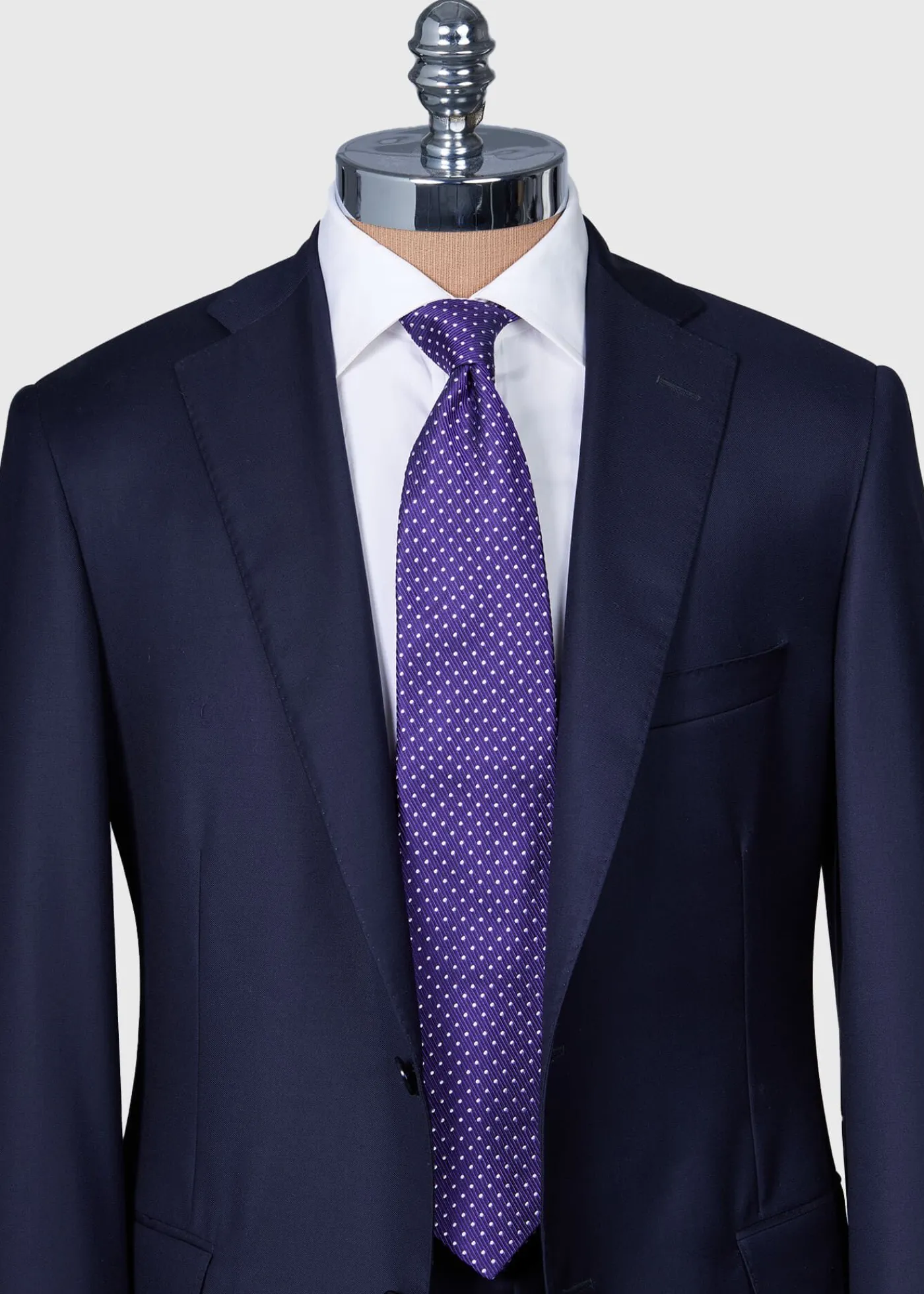 Paul Stuart Ties^Woven Silk Micro Dot Tie Purple