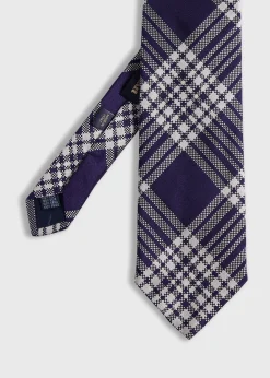 Paul Stuart Ties^Woven Silk Plaid Tie Purple