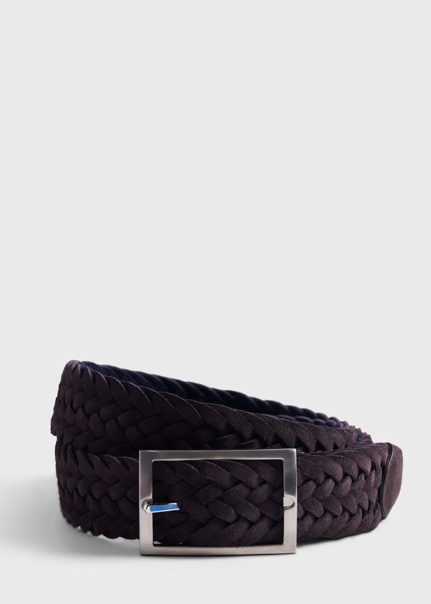 Paul Stuart Belts^Woven Suede And Wool Reversible Belt Dark Brown